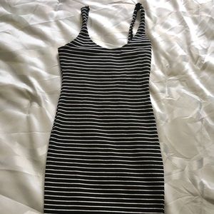 Black stripe black dress